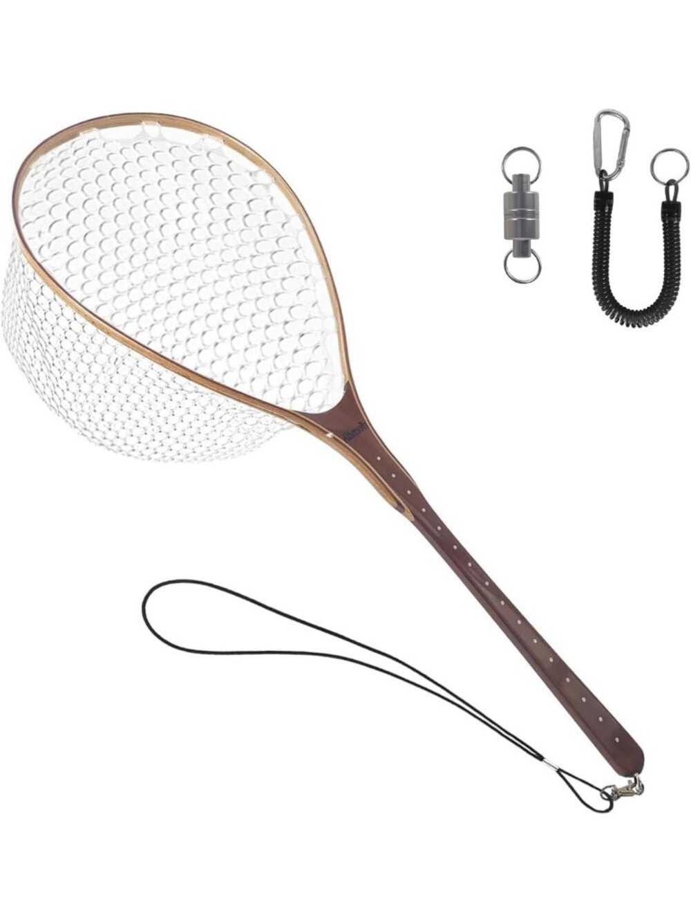 Trout Fishing Landing Net with Magnet Release & Soft Rubber Bag - Catch